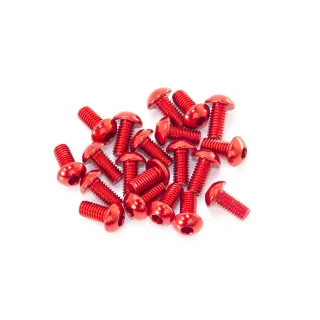 B01306-AR M3X6mm Alu Button Head Screw (Red/20Pcs)